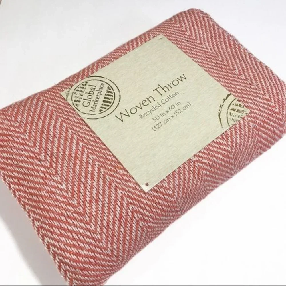 GLOBAL MARKETPLACE Woven Throw In Red